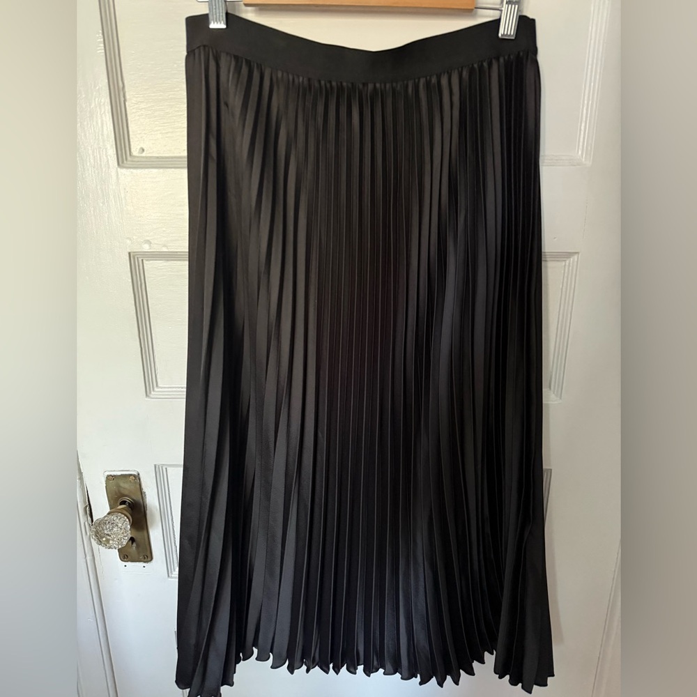 H&M Black A-Line Pleated Skirt